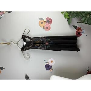 Skylar & Jade Bohemian Black Tunic Top with Embroidery - Size - Large